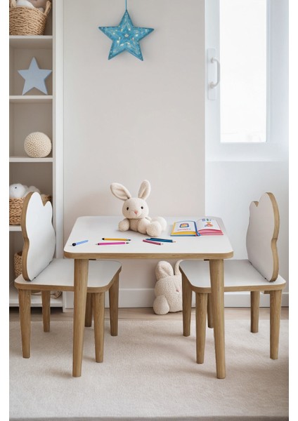 Yaz Sil Yüzeyli Çalışma ve Aktivite Masası Sandalye Takımı - 2 Adet Bulut Sandalye modelleri