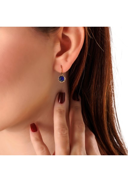 Harmoni Tektaş Lacivert Kadın 2'li Takı Seti Küpe Kolye Takım Bakır El Yapımı Kararma Yapmaz Kutulu fiyatları