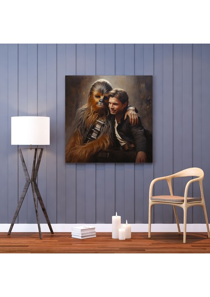 Star Wars Han Solo ve Chewbacca Dostluğu Kanvas Tablo - Yıldız Savaşları Duvar Sanatı modelleri
