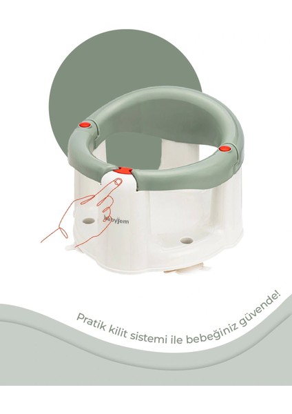Babyjem Önden Açılır Banyo ve Mama Oturağı ve Minderi - 2 ' Li Set Soft Yeşil fırsatları