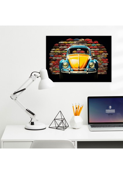 Volkswagen Beetle Koleksiyon Kanvas Tablo Baskı - Ev Dekorasyonu Koleksiyon modelleri