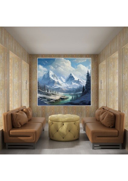 Kış Dağları Duvar Sanatı - Kar Dağlar Karla Kaplı Dağlar Duvar Dekorasyonu fiyatları