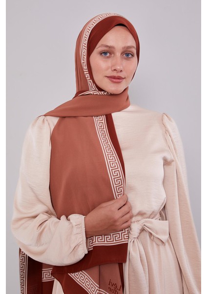 Taba Labirent Desen Medine Ipeği Şal