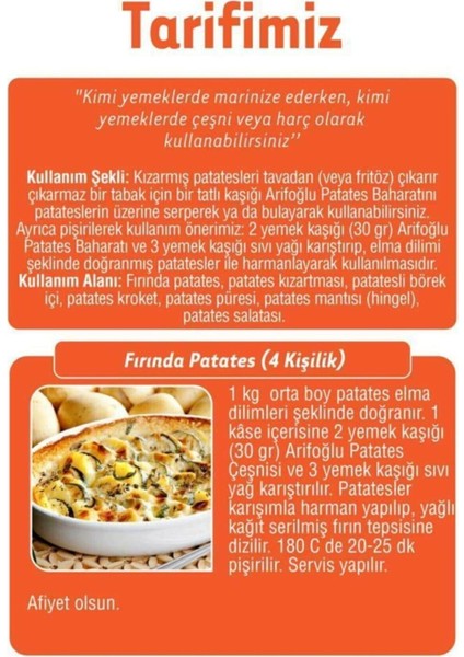 90 gr Doğal Patates Baharatı - Katkı ve Koruyucu İçermez - Türkiye Üretimi