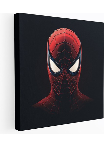 Spiderman Duvar Sanatı - Minimalist Maske Kanvas Tablo Baskı - Örümcek Adam Maske Grafik Tasarım
