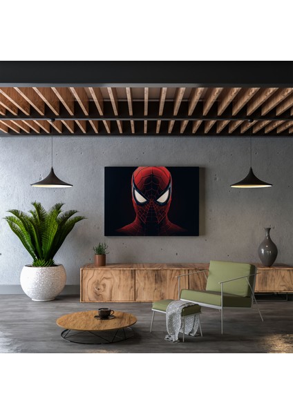 Spiderman Duvar Sanatı - Minimalist Maske Kanvas Tablo Baskı - Örümcek Adam Maske Grafik Tasarım fiyatları