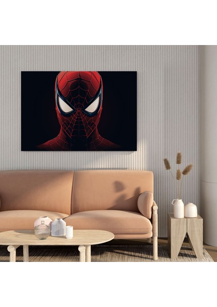Spiderman Duvar Sanatı - Minimalist Maske Kanvas Tablo Baskı - Örümcek Adam Maske Grafik Tasarım modelleri