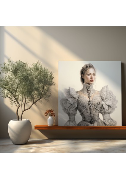 Rönesans Esintili Moda Eskizlerinden Oluşan Kanvas Tablo - Rönesans Kanvas Tablo Kurşun Kalem Çizimler Incelikli Kostümler fiyatları