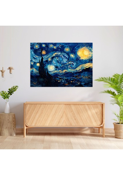 Vincent Van Gogh Yıldızlı Gece Kanvas Tablo - Duvar Dekorasyonu Için Vincent Van Gogh Sanatı fiyatları