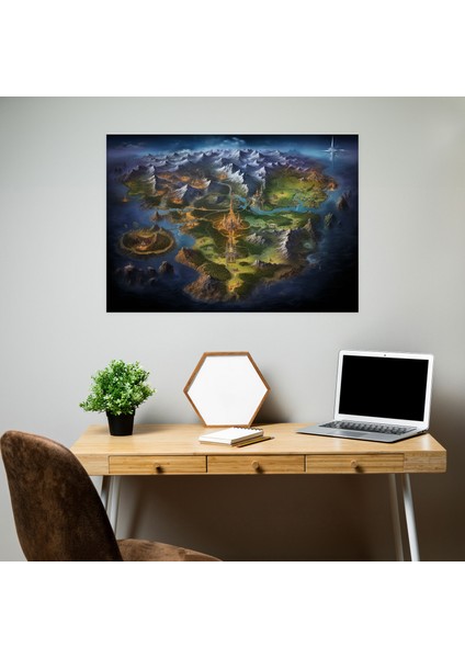 Fantastik Dünya Haritası Kanvas Tablo - Dünya Haritası Kanvas Duvar Sanatı Hayali Manzaralar Fantastik fiyatları