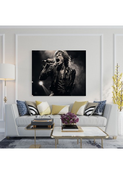 Rolling Stones Duvar Dekorasyonu - Çağdaş Fotoğraf - Mick Jagger ile Dinamik Sahne Varlığı fiyatları