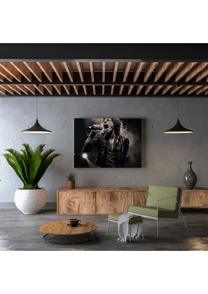 Rolling Stones Duvar Dekorasyonu - Çağdaş Fotoğraf - Mick Jagger ile Dinamik Sahne Varlığı modelleri