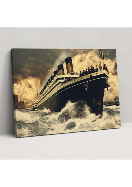 Titanik Duvar Sanatı - Modern Kolaj Sanatı - Duvar Dekorasyonu Nostalji Kolaj Sanatı