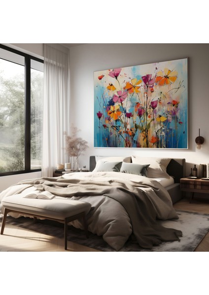 Wildflower Kanvas Tablo - Doğa Güzelliği Ev Dekorasyonu Duvar Sanatı Canlı Renkler modelleri