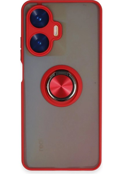 Realme C55 Kılıf Montreal Yüzüklü Silikon Kapak - Kırmızı - ASOY1269-4668