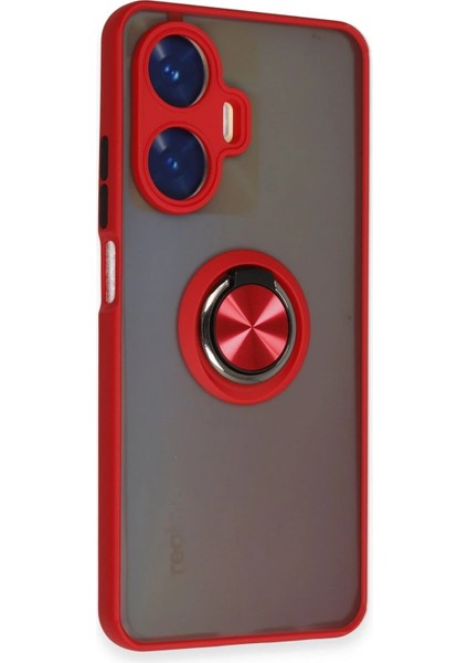 Realme C55 Kılıf Montreal Yüzüklü Silikon Kapak - Kırmızı - ASOY1269-4668 fiyatları