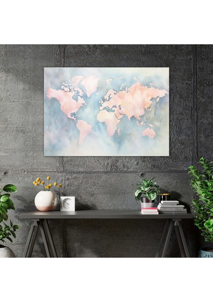 Su Boyası Dünya Haritası Kanvas Tablo - Dünya Haritası Kanvas Duvar Sanatı Kanvas. fiyatları