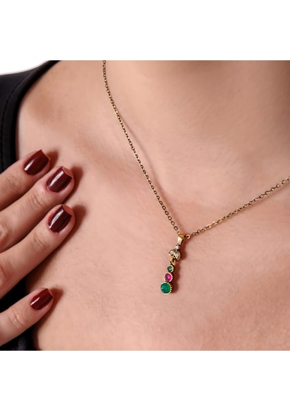 Tria Harmonisi Renkli Kadın 2'li Takı Seti Küpe Kolye Takım Bakır El Yapımı Kararma Yapmaz Kutulu modelleri