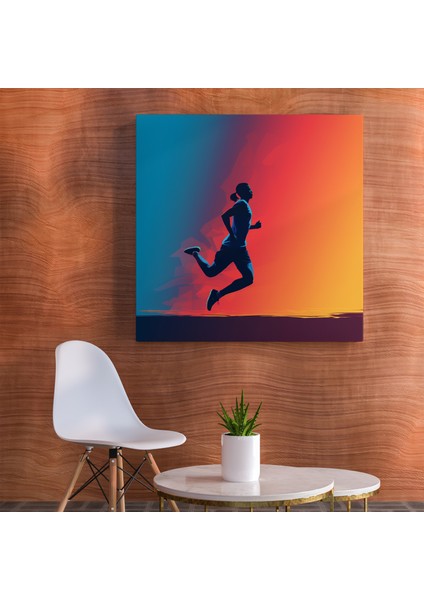 Canlı Koşucu Silueti Kanvas Tablo fiyatları