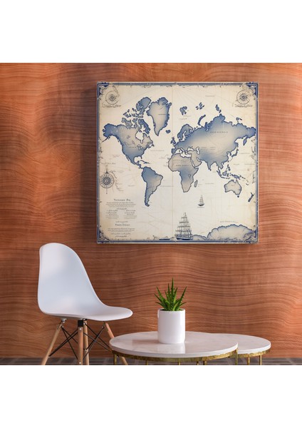 Macera Dünya Haritası Kanvas Tablo - Dünya Haritası Keşif Kanvas Duvar Dekorasyonu modelleri