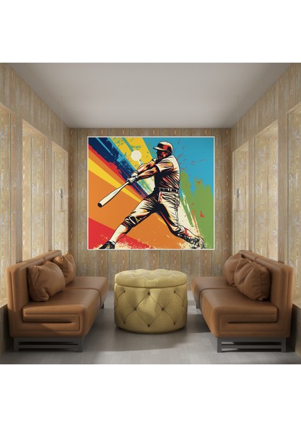 Renkli Beyzbol Ev Koşusu Kanvas Tablo fiyatları