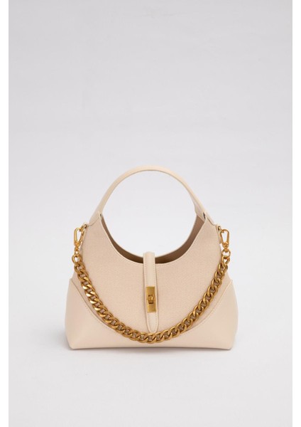 Krem Gold Zincir Aksesuarlı El Çantası fiyatları