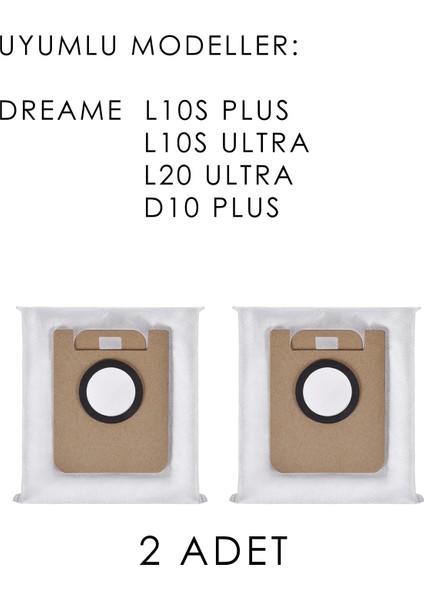 Dreame L10S / L 10S Plus / L10S Ultra / D10 Plus / L20 Ultra Uyumlu Toz Torbası