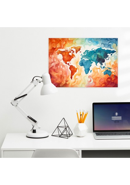 Soyut Dünya Haritası Duvar Sanatı - Dünya Haritası Duvar Sanatı Kanvas Tablo Sanatı fiyatları