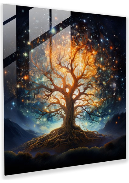 Hayat Ağacı Duvar Dekorasyonu - Dijital Sanat Kanvas Tablo - Hayat Ağacı Kanvas Tablo