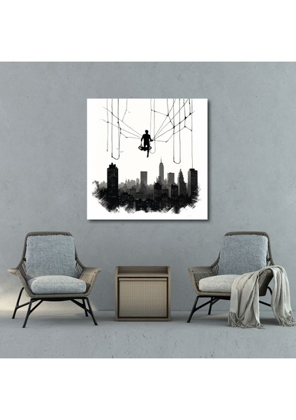 Spiderman Kanvas Tablo - Minimalist Siyah Beyaz Duvar Sanatı modelleri