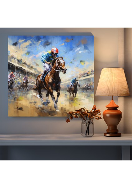 Canlı At Yarışı Kanvas Tablosu fiyatları