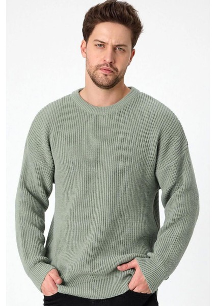 Erkek Su Yeşili (TRZ050) Bisiklet Yaka Örgülü Triko Kazak fiyatları