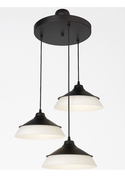 Trinova 3lü Siyah-Beyaz Avize Salon Oturma Odası fiyatları