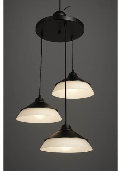 Trinova 3lü Siyah-Beyaz Avize Salon Oturma Odası modelleri