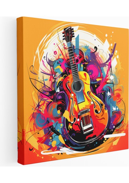 Müzik Notaları Gitar Pop Art Kanvas Tablo