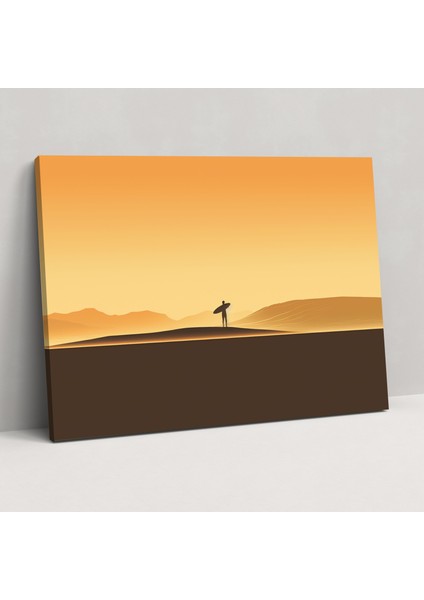 Minimalist Sörf Kanvas Tablo - Sörf Kanvas Tablo Yalnız Sörfçü