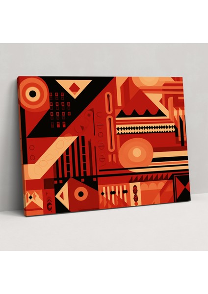 Türk Halı Desenli Duvar Dekorasyonu - Türk Halı Deseni Modern Sanat Eseri Kanvas Duvar Sanatı