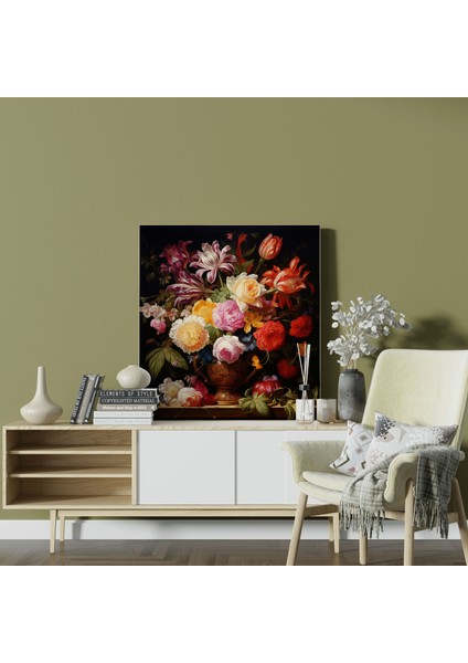 Rönesans Çiçekli Natürmort Kanvas Tablo - Ev Dekorasyonu Duvar Sanatı fiyatları