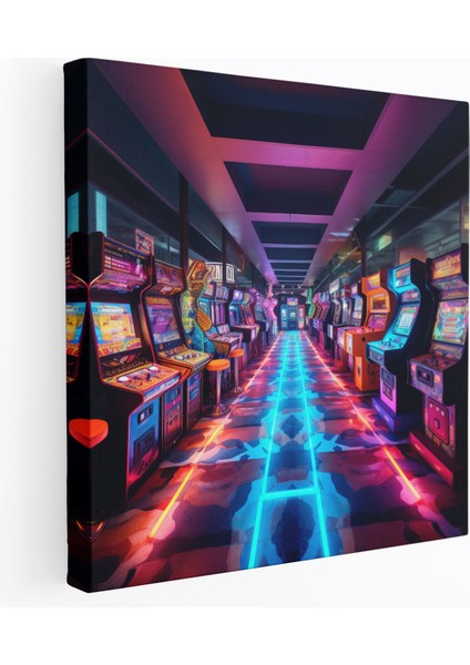 Retro Arcade Duvar Sanatı - Vintage Tarz Kanvas Tablo