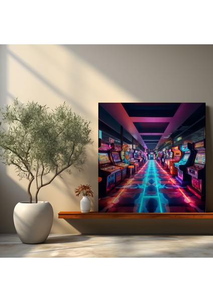 Retro Arcade Duvar Sanatı - Vintage Tarz Kanvas Tablo fiyatları