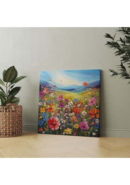 Gökkuşağı Çayırı Kanvas Tablo - Gökkuşağı Kanvas Duvar Sanatı Mutluluk Ev Dekorasyonu modelleri