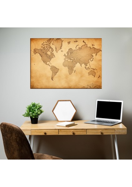 Vintage Dünya Haritası Kanvas Tablo - Dünya Haritası Kanvas Tablo Duvar Sanatı Antika Harita fiyatları