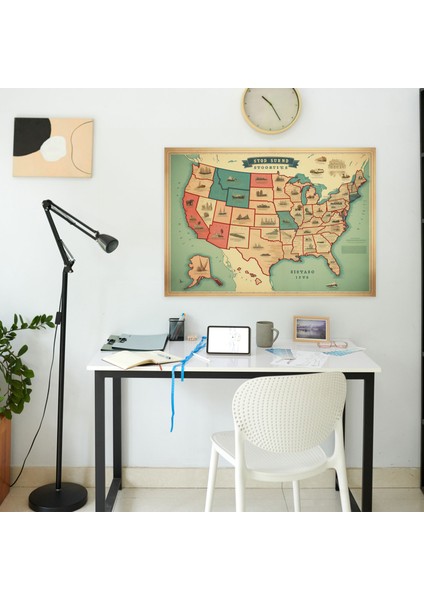 Amerika Birleşik Devletleri Haritası Duvar Sanatı - Amerika Birleşik Devletleri Haritası Duvar Sanatı Kanvas Tablo fiyatları