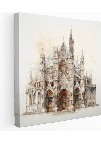 Rönesans Katedral Duvar Sanatı - Zarafet ve Rönesans Temalı Kanvas Tablo