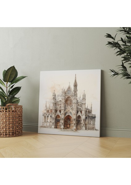 Rönesans Katedral Duvar Sanatı - Zarafet ve Rönesans Temalı Kanvas Tablo modelleri