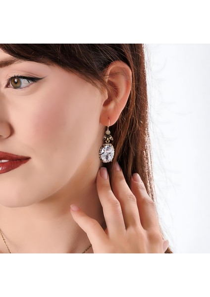 Kösem Sultan Kadın 2'li Takı Seti Küpe Kolye Takım Bakır El Yapımı Kristal Taşlı Kararma Yapmaz Kutulu fiyatları