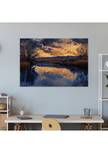 Vincent Van Gogh Yıldızlı Gece Nehir Duvar Sanatı - Kanvas Tablo Duvar Sanatı modelleri