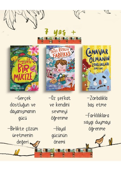 7 Yaş+ Kuyruklu Bir Mucize, Canavar Olmanın Zorluklar, Tatlı Rüyalar Fabrikası(3kitap)