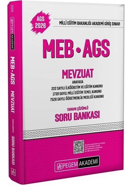 Pegem 2026 Meb-Ags Mevzuat Soru Bankası Çözümlü
