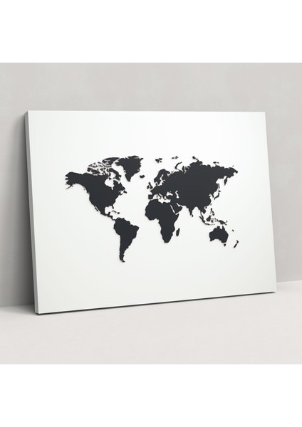 Minimalist Dünya Haritası Duvar Sanatı - Dünya Haritası Anıtlar Basitleştirilmiş Dünya Haritası